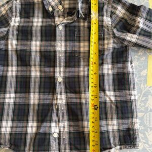 Janie and Jack Plaid Button Down Shirt - Black, White, Green